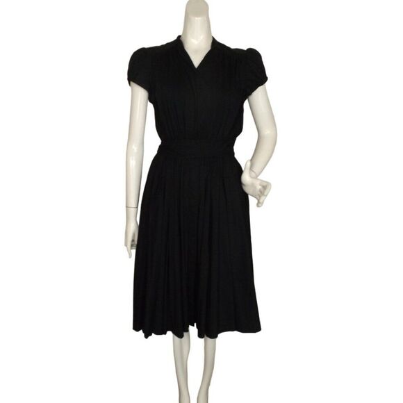 Robert Rodriguez Dresses & Skirts - ROBERT RODRIGUEZ Shirt Dress, L, Black, Career, Sash/Bow, Short sleeve Cottony